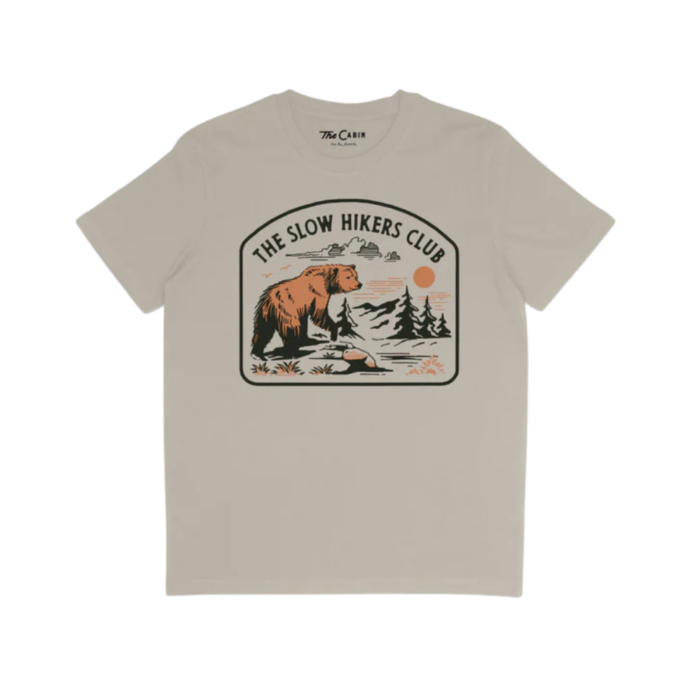 The Slow Bear Tee in Tan - Front Print
