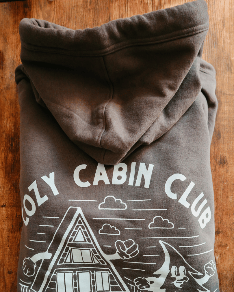 The Cozy Cabin Club Hoodie in Charcoal