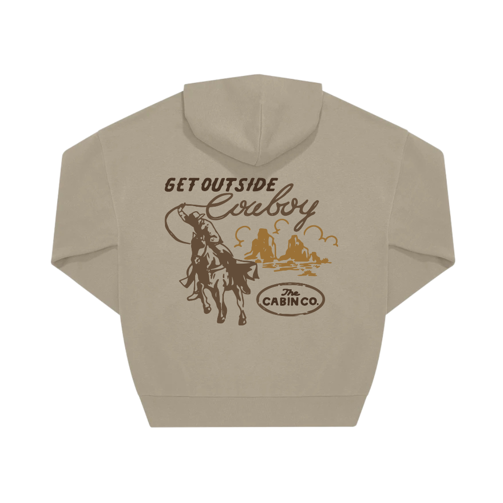 The Cabin Cowboy Hoodie in Tan