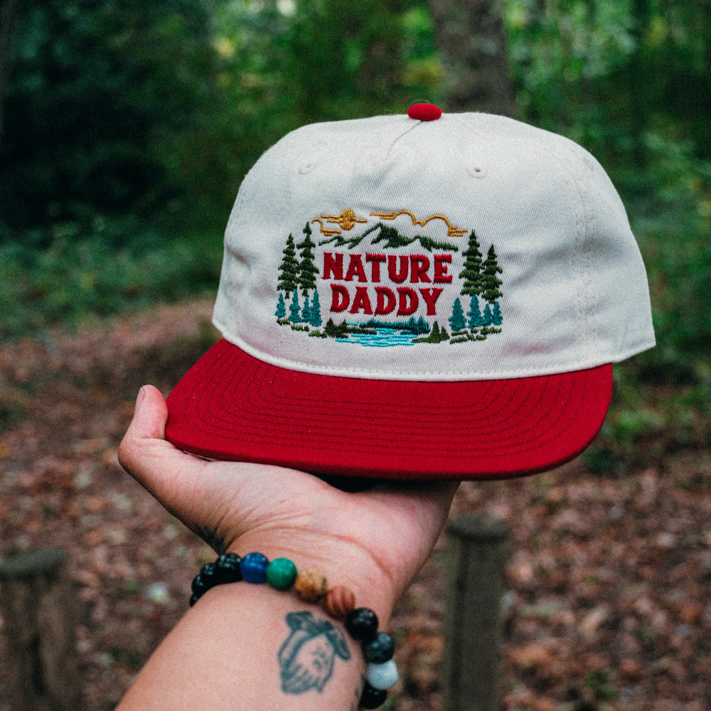Pre-Order! Nature Daddy Cap - Natural/Cardinal Red