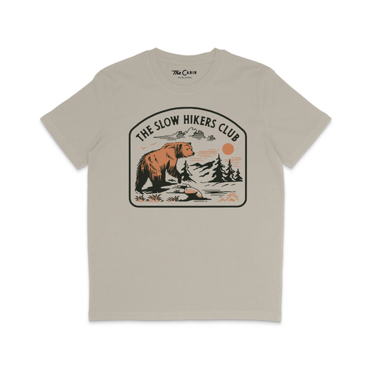 The Slow Bear Tee in Tan - Front Print