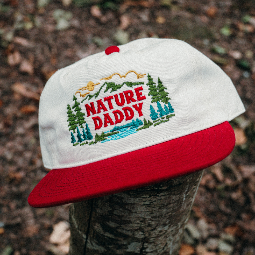 Pre-Order! Nature Daddy Cap - Natural/Cardinal Red
