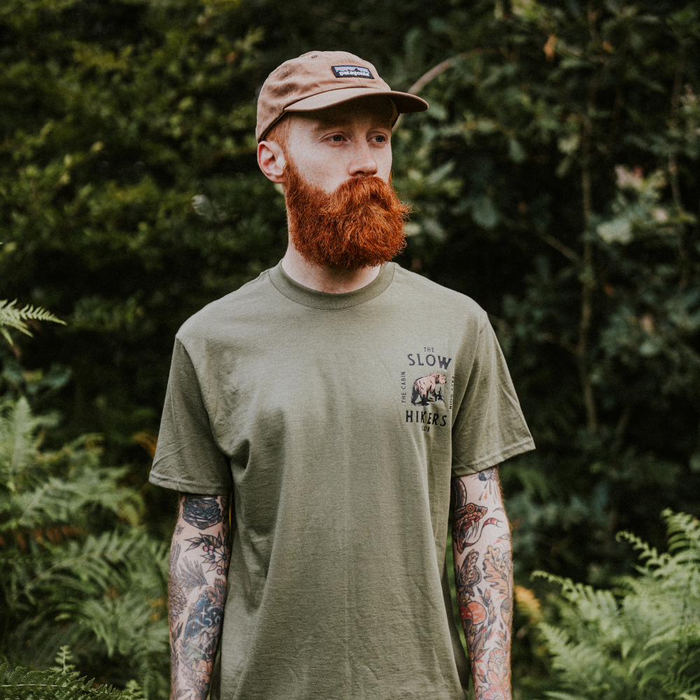 The Slow Bear Tee in Olive