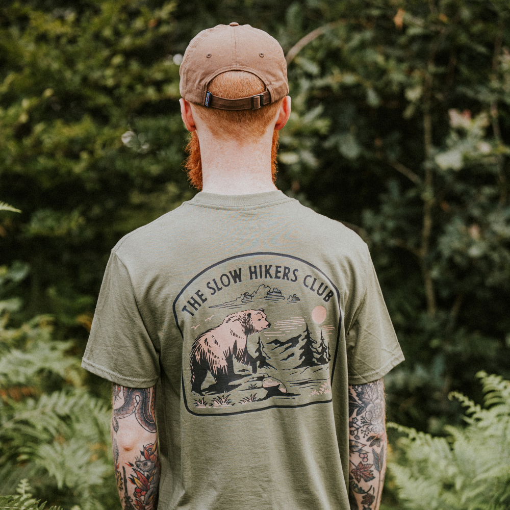 The Slow Bear Tee in Olive