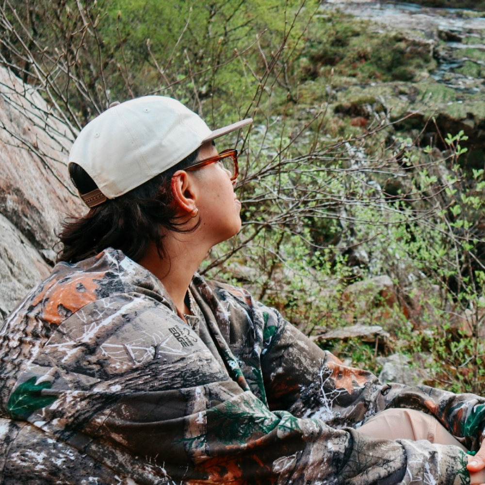 The Shield Long-Sleeve Tee in Tree Camo