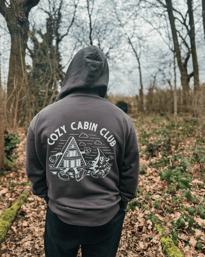 The Cozy Cabin Club Hoodie in Charcoal