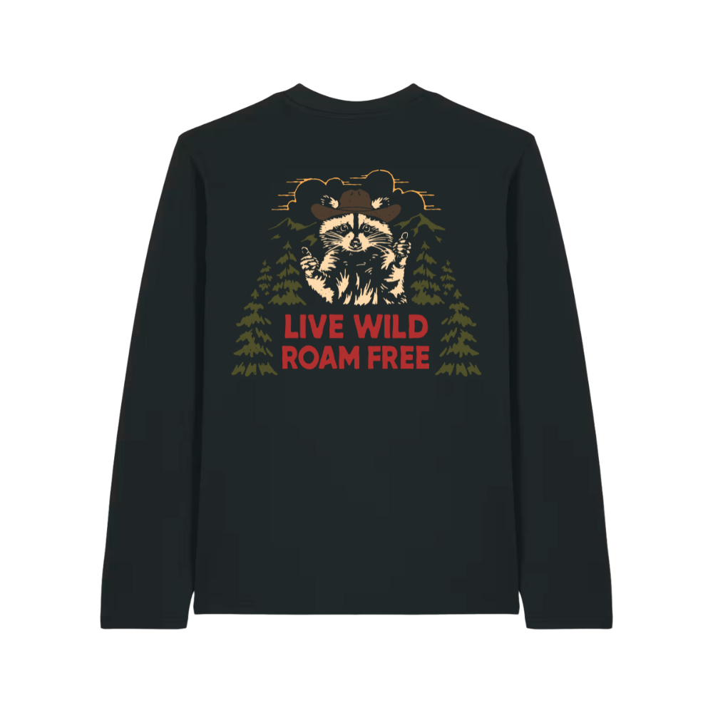 The Roam Free Long-Sleeve Tee in Black