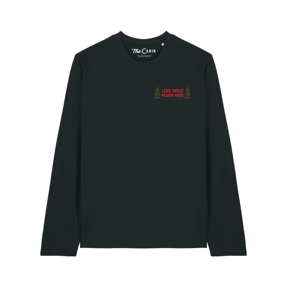 The Roam Free Long-Sleeve Tee in Black