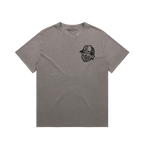 The Mascot vintage cartoon t-shirt with The Cabin mascot holding coffee among mountains and pines, view 2