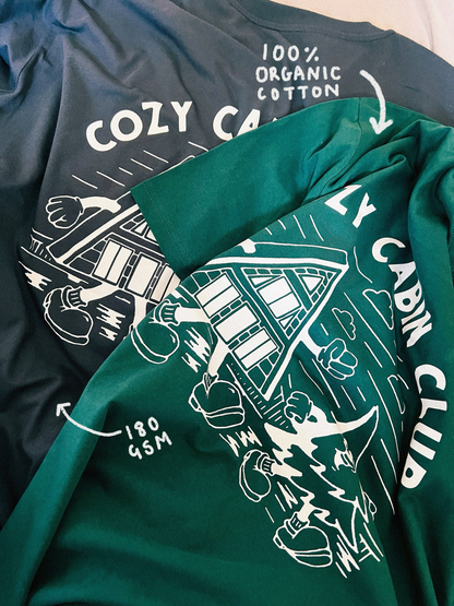 The Cozy Cabin Club Tee in Green