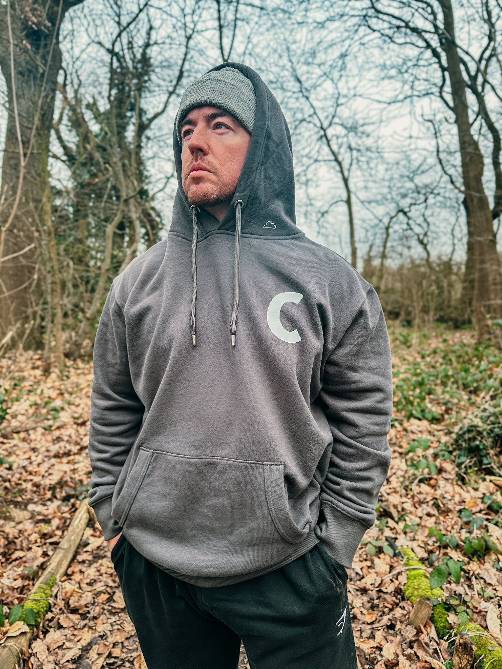 The Cozy Cabin Club Hoodie in Charcoal