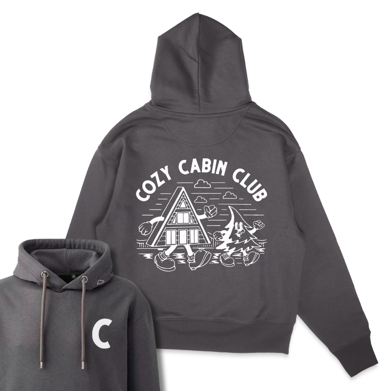 The Cozy Cabin Club Hoodie in Charcoal